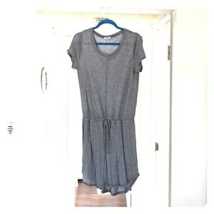 Splendid gray t-shirt dress with drawstring waist